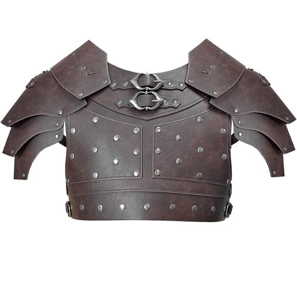 Medieval Faux Leather Chest Armor Mercenary Knight Archer Vest Armour - Picture 1 of 14